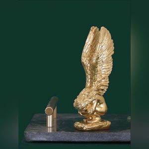 MINIATURE MINIMALISTIC ANGEL LIGHT STATUE GORGEOUS ANGEL DESK PIECE